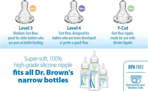 dr.brown nipples|Dr. Brown’s Natural Flow Level 1 Narrow Baby Bottle Silicone。